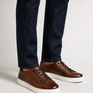 Rich Brown Leather Low-Top Sneakers | Minimalist Italian-Inspired Casual Trainers