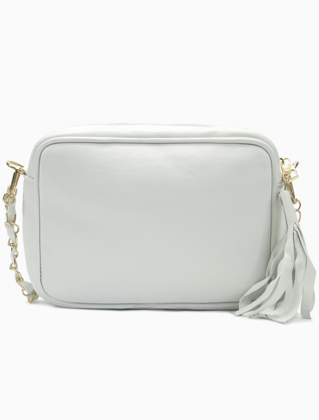 Minimalist White Quilted Leather Camera Bag | Elegant Diamond-Stitched Crossbody